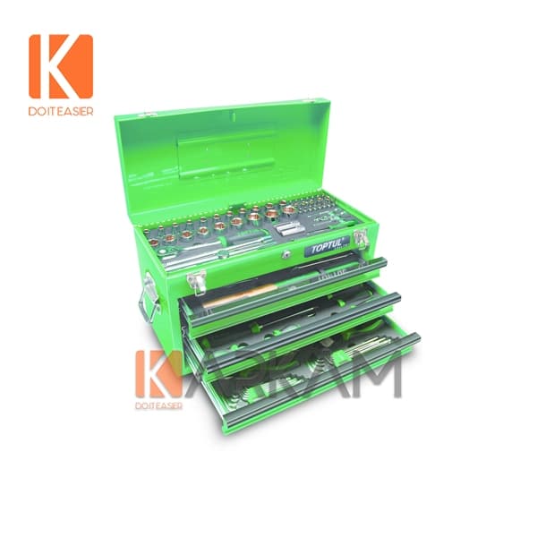جعبه ابزار 99 پارچه جعبه فلزی سبز GCAZ0038 تاپ تول