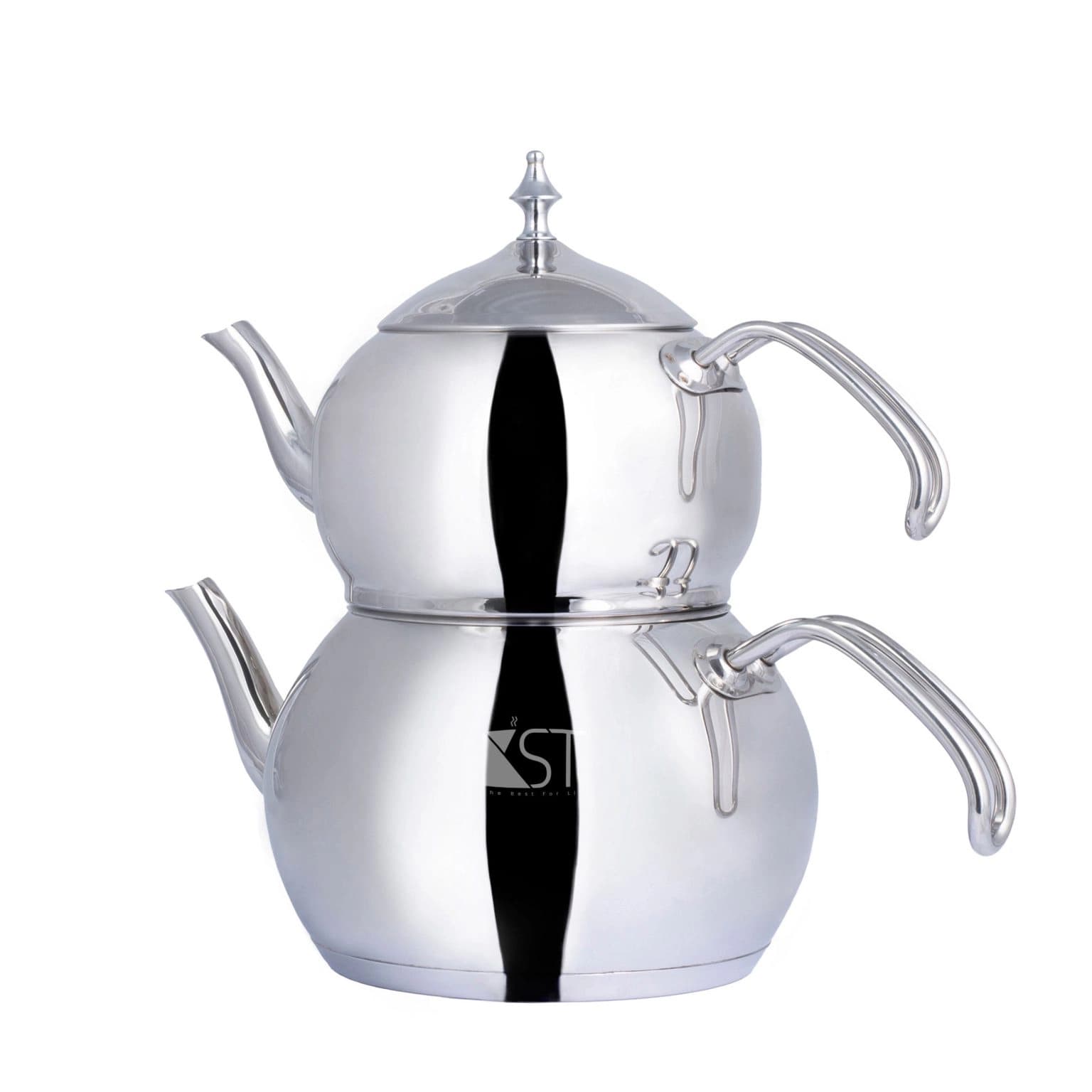 کتری لوله دار دسته عصایی با قوری استیل KST-2025 کی اس تی