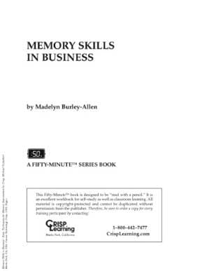 دانلود کتاب Memory Skills in Business (Crisp Fifty-Minute Series)