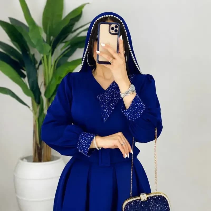 شومیز قواره دار زنانه کرپ الیزه درجه یک سایز بزرگ — تصویر ۶