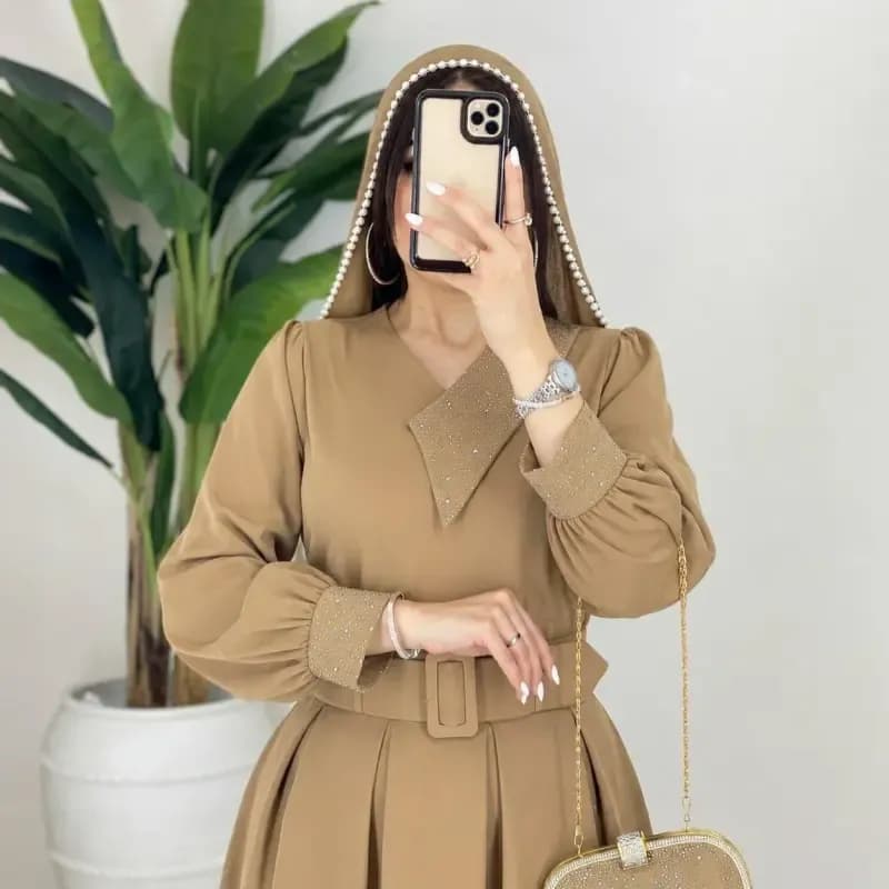 شومیز قواره دار زنانه کرپ الیزه درجه یک سایز بزرگ — تصویر ۲