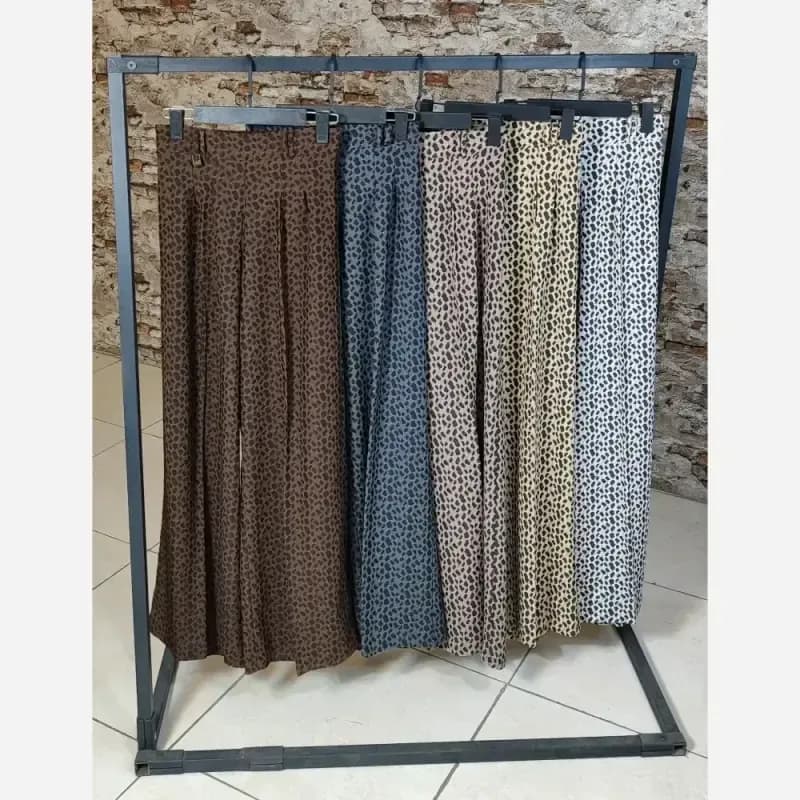 شلوار فول بگ پلنگی کنزو وارداتی پشت کمر کش سایز 38 تا 48 — تصویر ۷