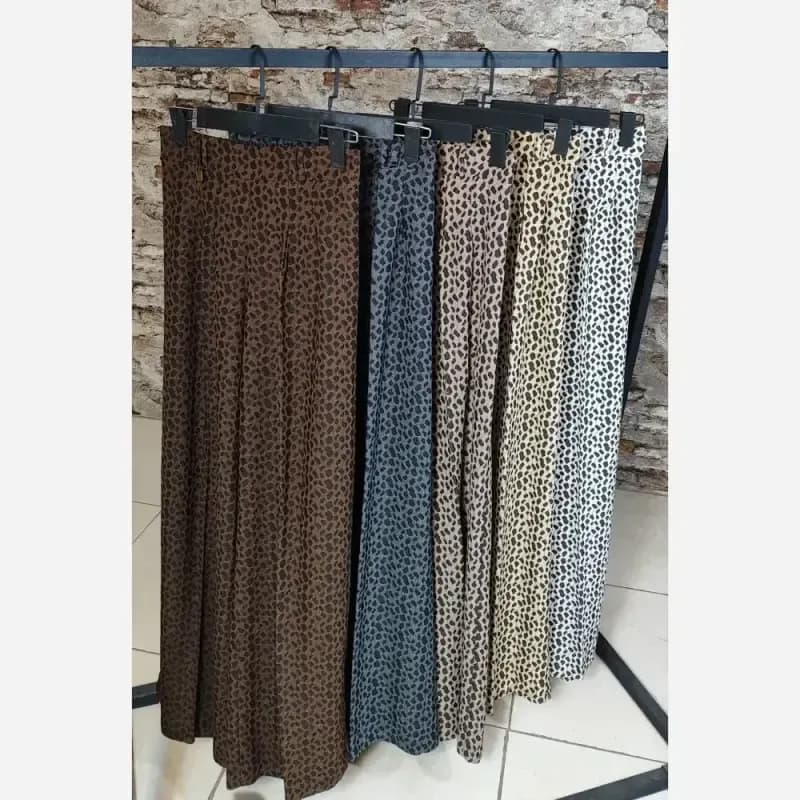 شلوار فول بگ پلنگی کنزو وارداتی پشت کمر کش سایز 38 تا 48 — تصویر ۶