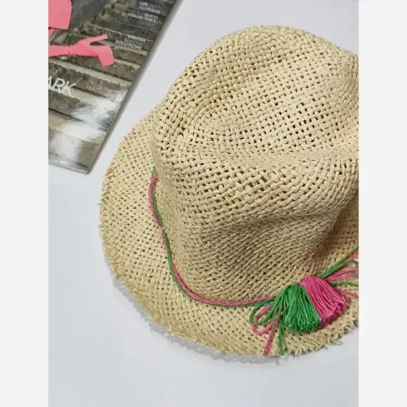 کلاه حصیری وارداتی فریسایز لبه 4 سانت — تصویر ۲