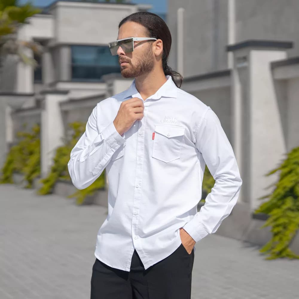 پیراهن مردانه سفید کد 27126