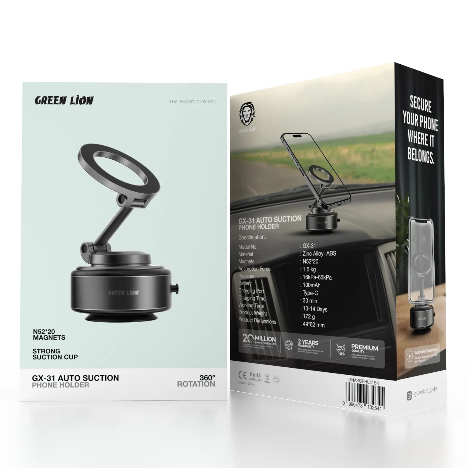 پایه نگهدارنده گوشی موبایل گرین لاین مدل GX-31 با مکش خودکار(2641)