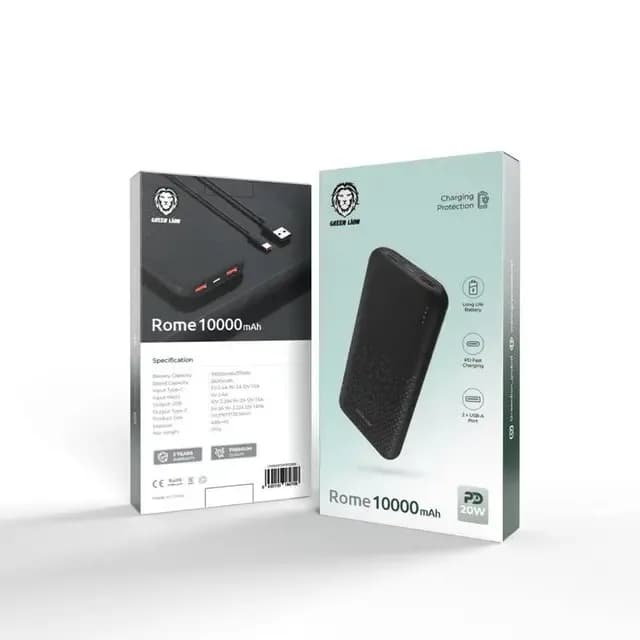 پاور بانک گرین لاین (4708)Green Lion Rome PD20W 10000 mAh Power Bank