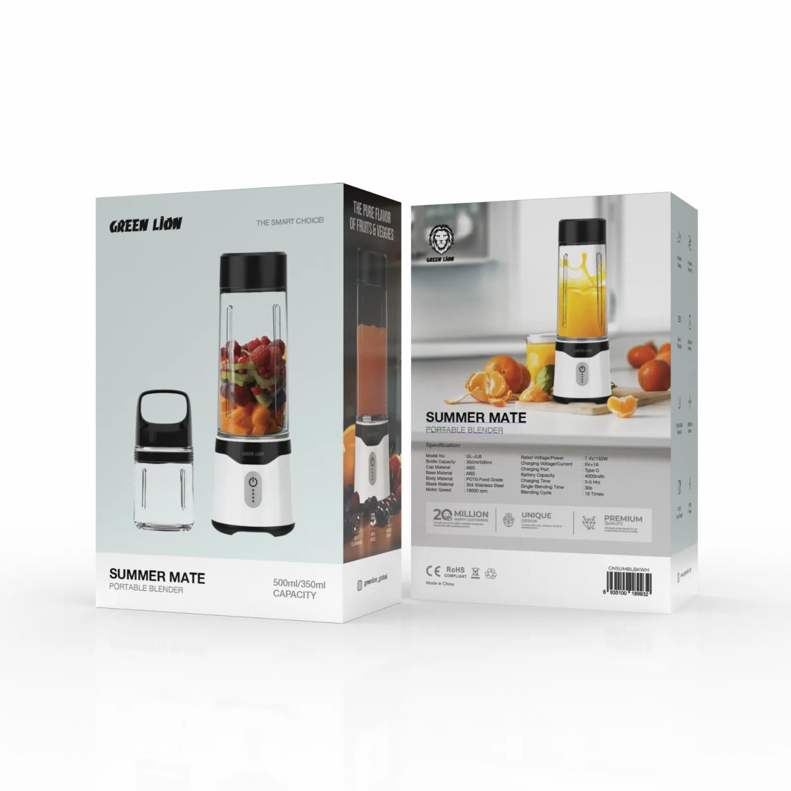 مخلوط کن پرتابل گرین لاین مدل Summer Mate ظرفیت ۴ لیتر