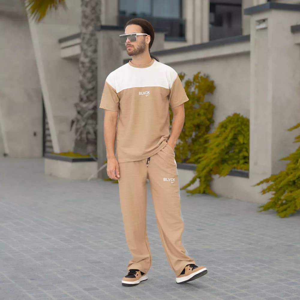 ست تیشرت و شلوار مردانه بیسکویتی کد 27091 — تصویر ۸