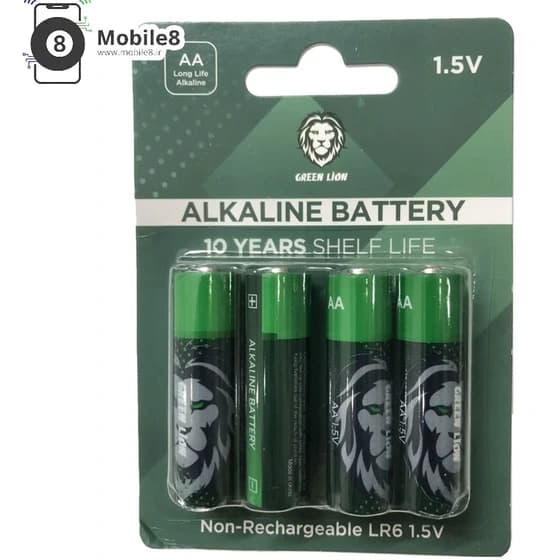 باتری قلمی 1.5 ولت ALKALINE گرین لاین(0145) بسته چهار عددی GNAKBAA