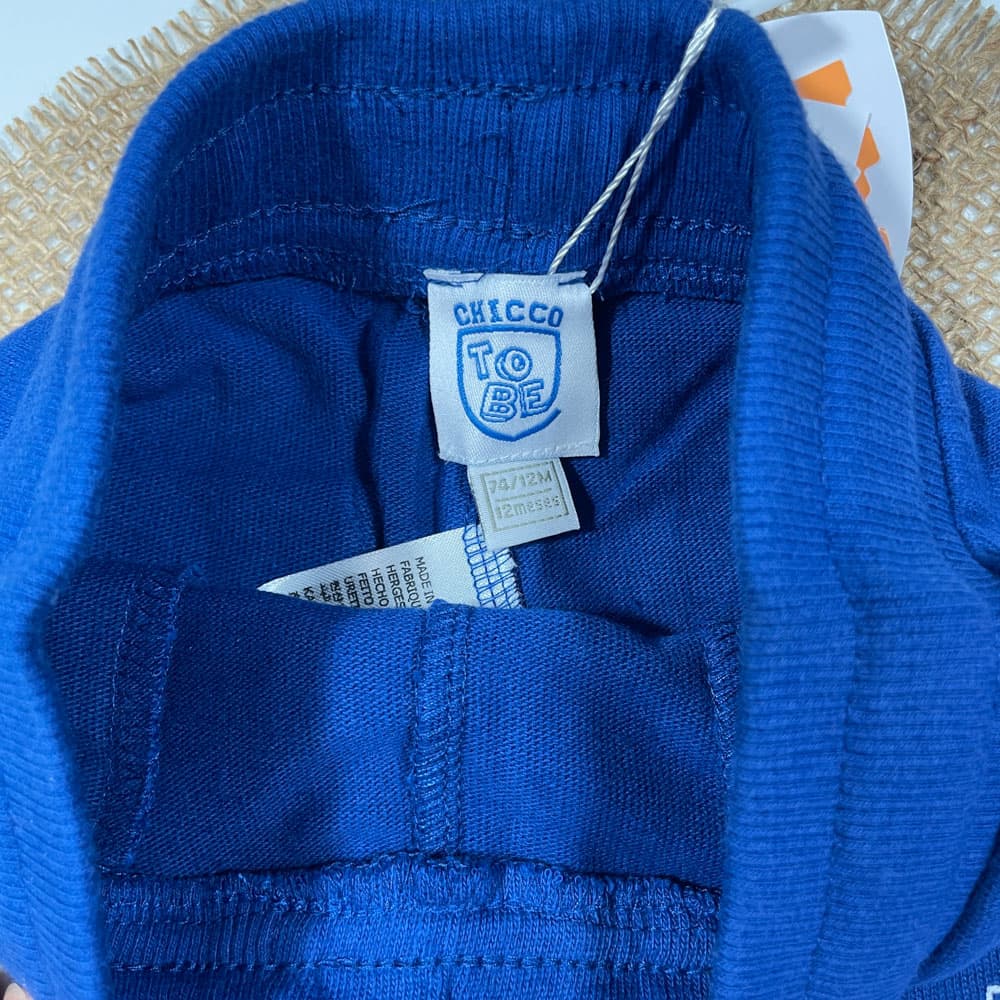شلوار نوزادی پسرانه راسته برند ChIcco ابی کاربنی رنگ – 12 ماه — تصویر ۳
