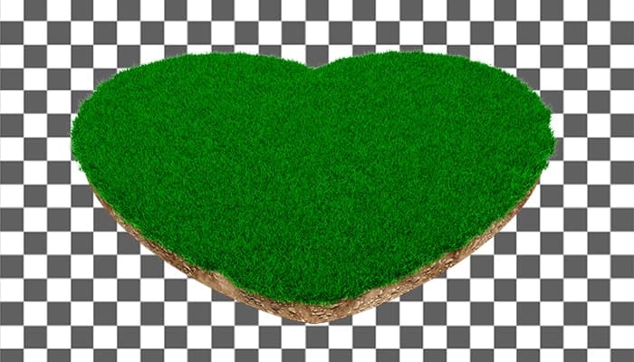 تصویر PNG پودیوم چمن و سبزه طرح قلب