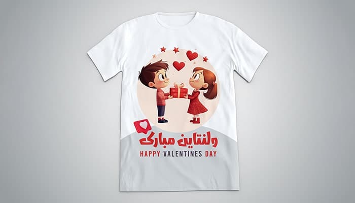 فایل لایه باز طرح تی شرت ولنتاین