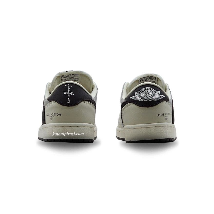 نایک ایر جردن ۱ بدون ساق تراویس اسکات لویی ویتون قهوه ای Nike air jordan 1 low Travis Scott LV Brown — تصویر ۵