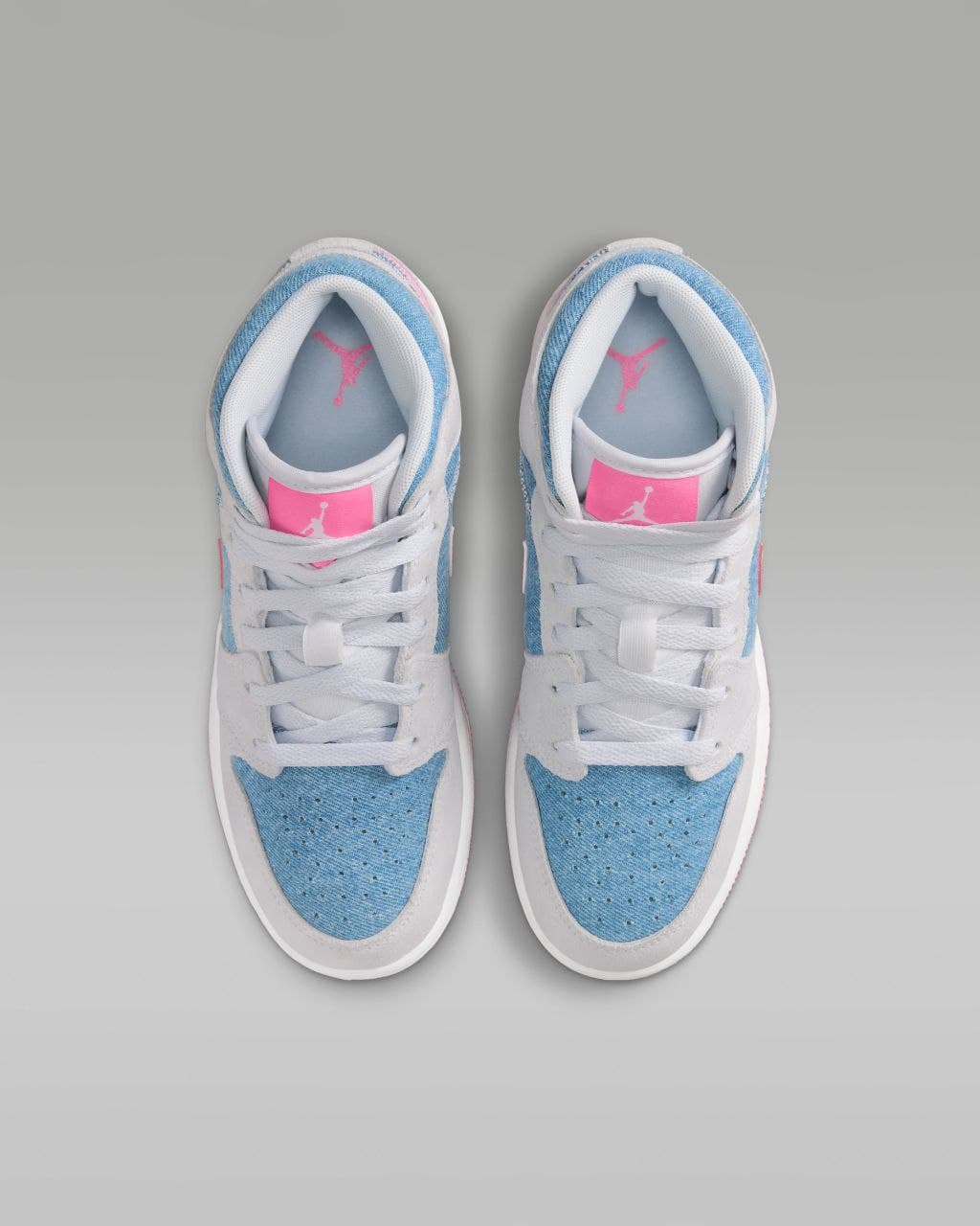 نایک ایر جردن ۱ ساقدار آبی صورتی Nike air jordan 1 high Denim Sequin — تصویر ۵