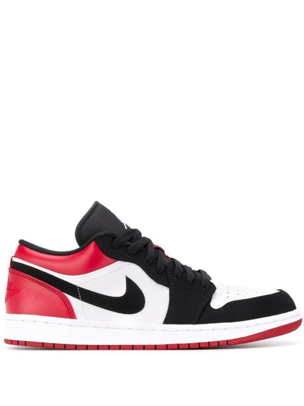 نایک ایر جردن ۱ بدون ساق سفید زرشکی Nike air jordan 1 low white and Crimson
