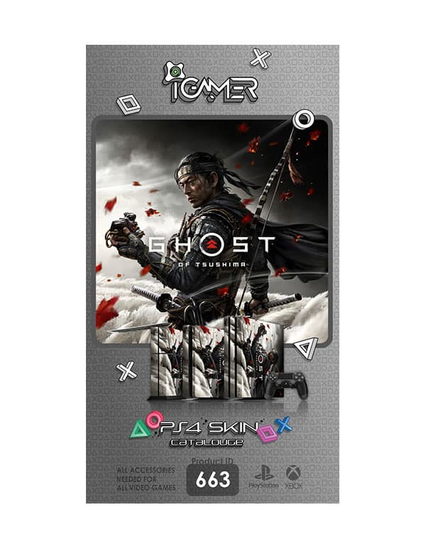 اسکین برچسب برای PS4 طرح بازی ghost of tsushima