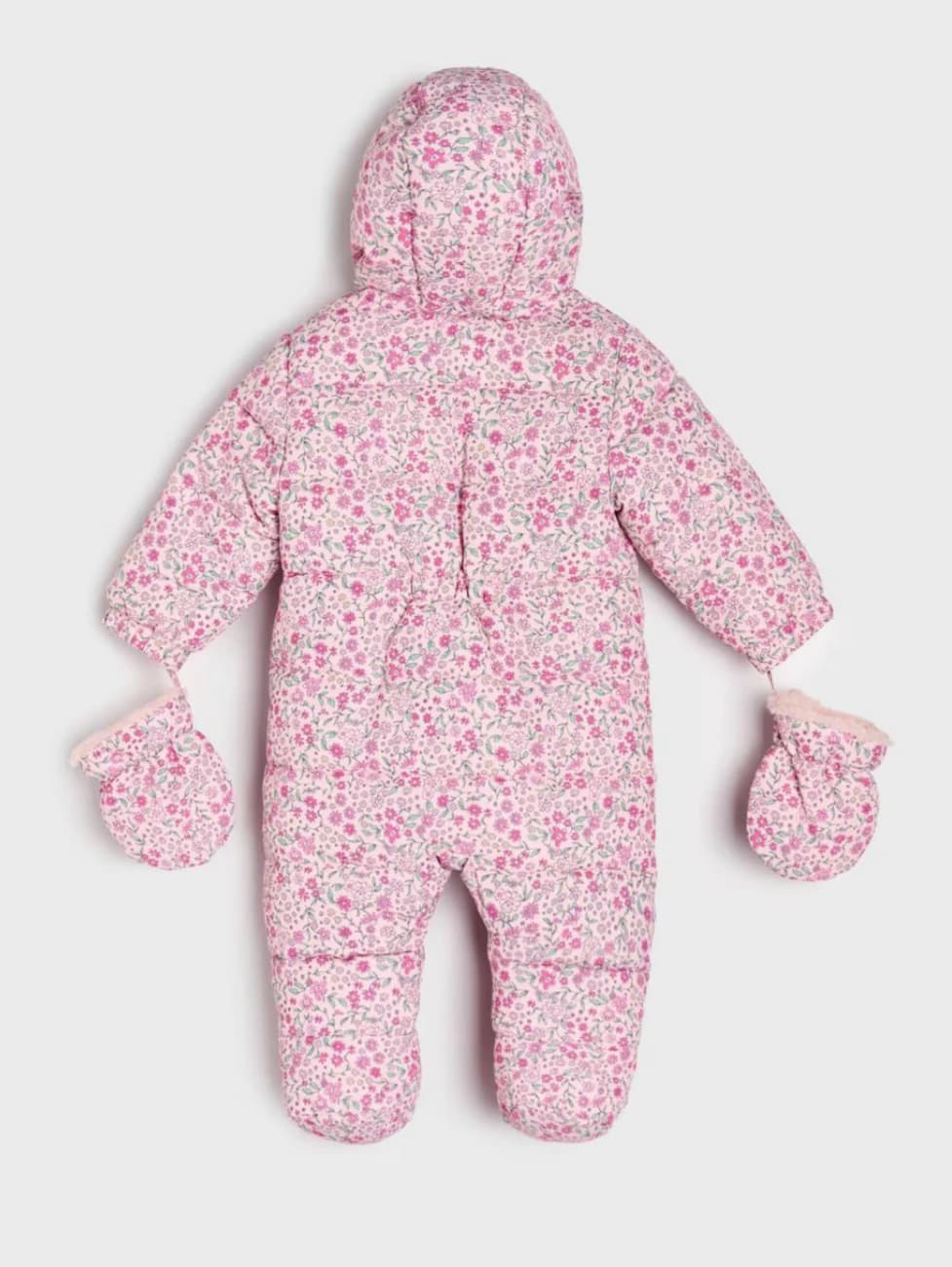 سرهم کاپشنی + دستکش بچگانه گل گلی — تصویر ۲
