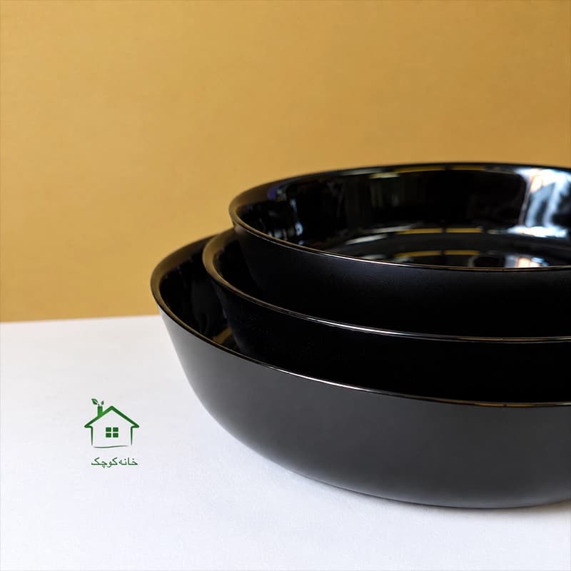 تابه 3سایز بیضی مشکی گلدن اپال — تصویر ۲