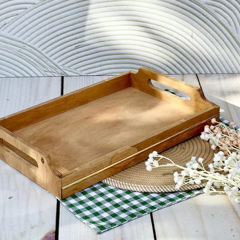 سینی چوبی خط طلا