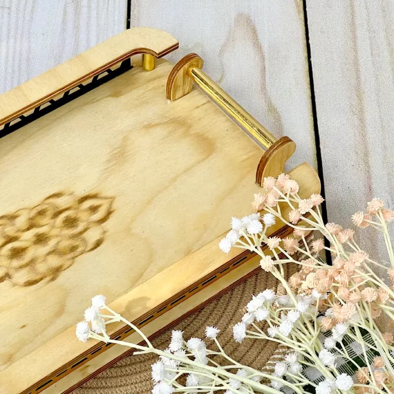 سینی هیوا دور طلا چوبی — تصویر ۲