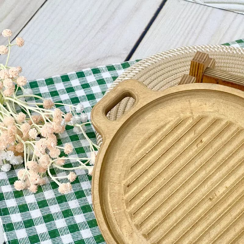 تابه سرو چوبی گرد (دو دسته) — تصویر ۲