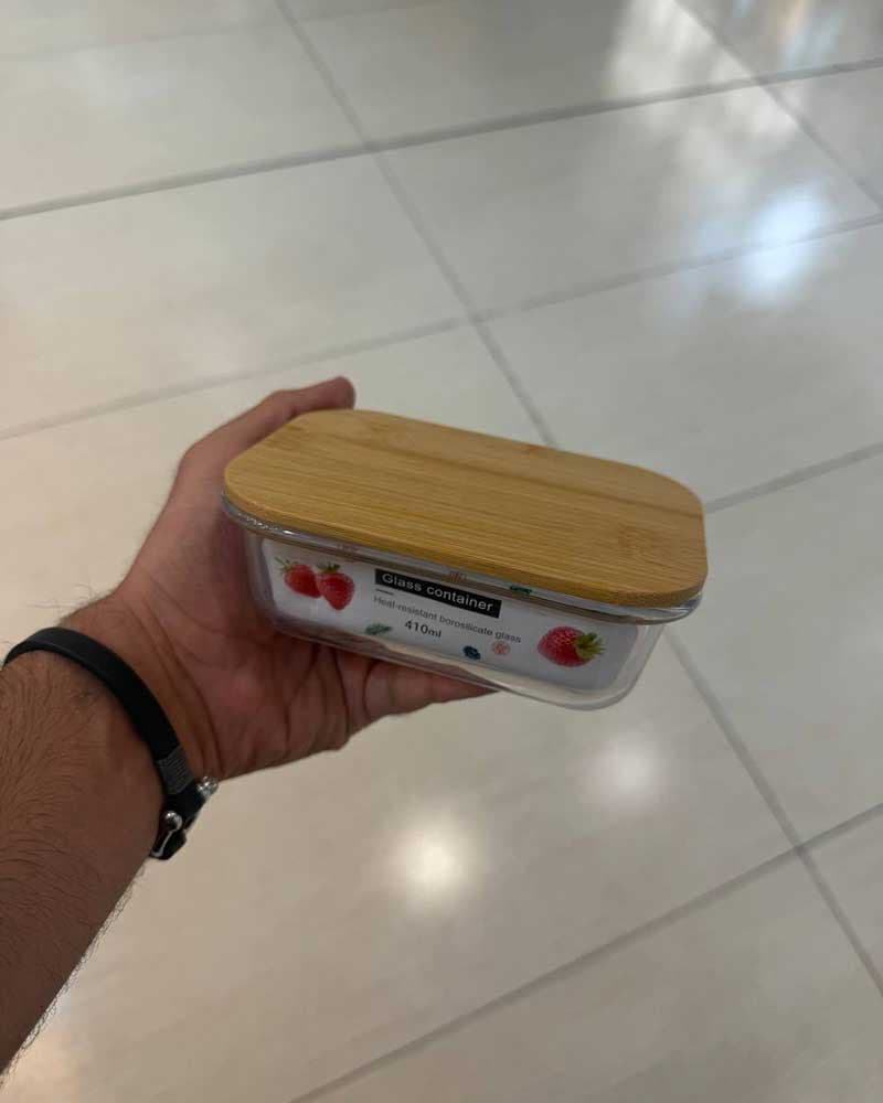 ست ظروف نگهدارنده مستطیل با درب بامبو سه عددی — تصویر ۲