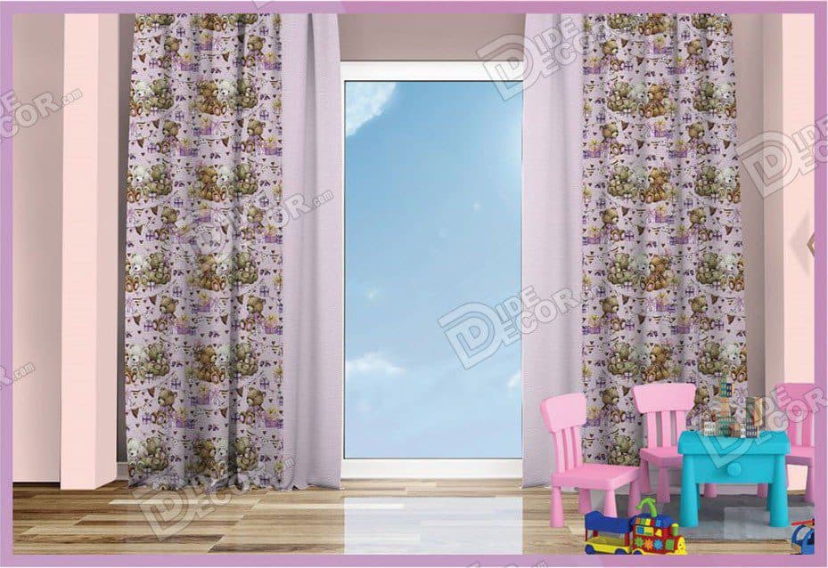 پرده پانچ مخمل چاپی کودک کد K-86