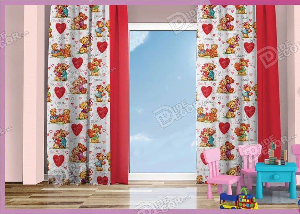 پرده پانچ مخمل چاپی کودک کد K-81