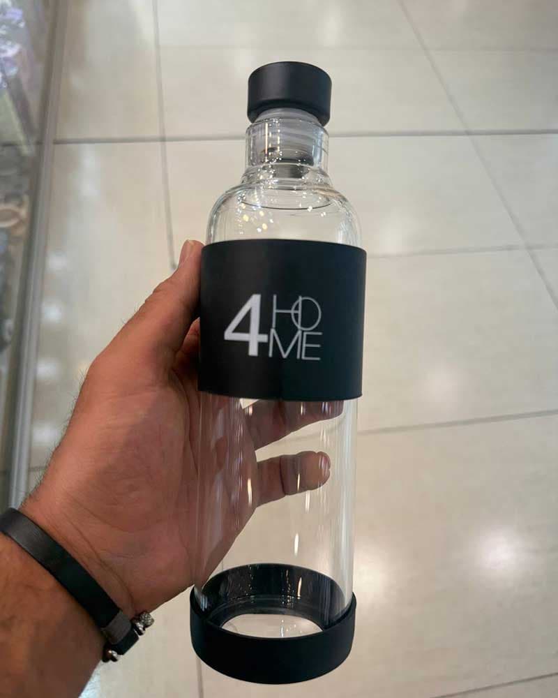 بطری آب پیرکس مشکی برند 4Home | شیک و بادوام — تصویر ۴