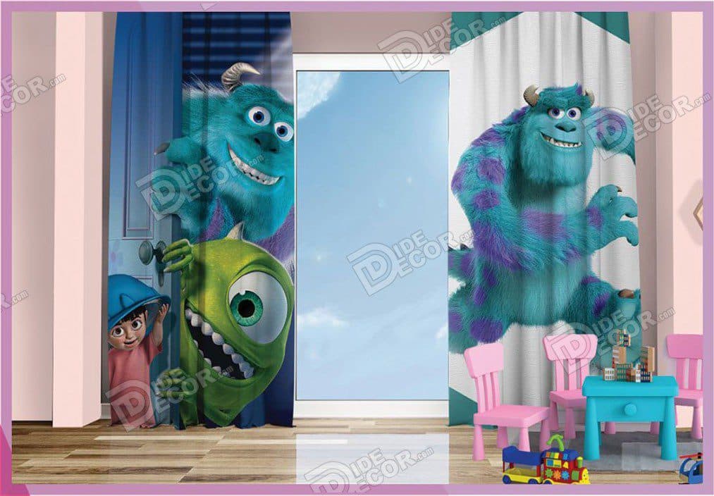 پرده پانچ مخمل چاپی اتاق کودک کد K-43
