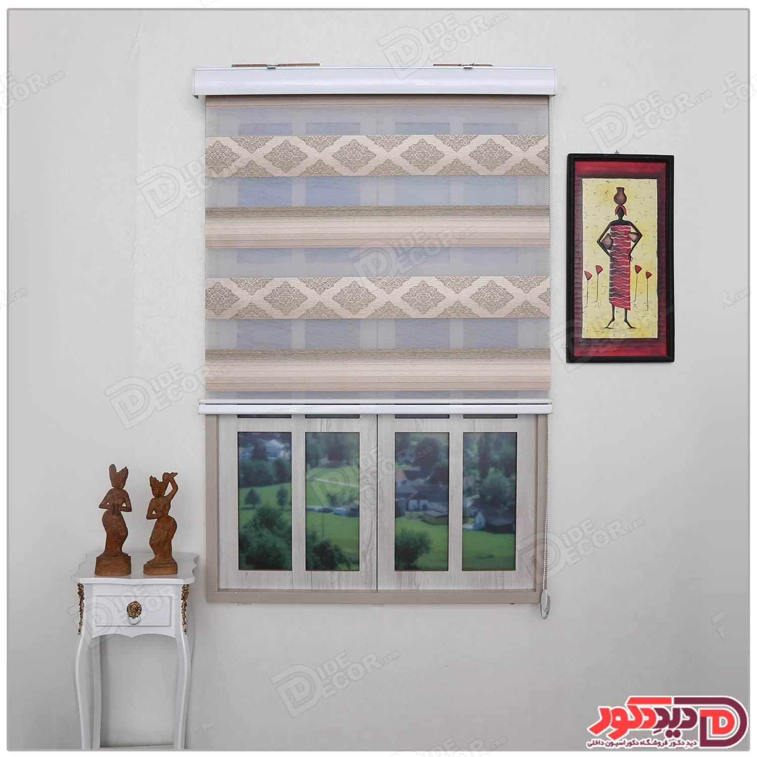 پرده زبرا ترک مدل پلیسه دار کد SNJ-5028-110