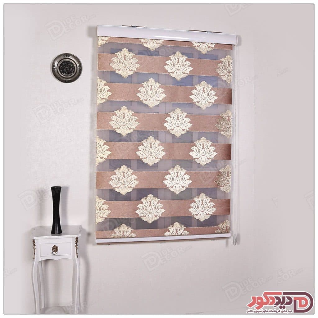 پرده زبرا ترک مدل گل دار کد JL-326-12