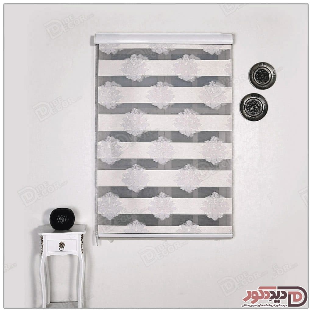 پرده زبرا ترک مدل گل دار کد JL-326-14