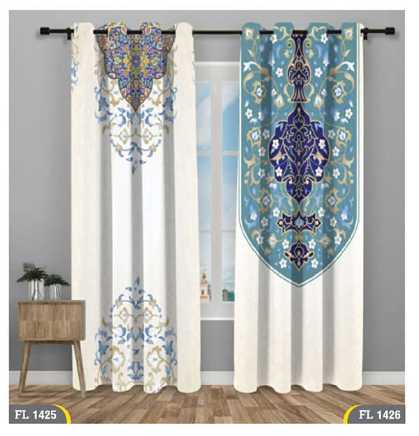 پرده پانچی با طرح سنتی کد FL1426