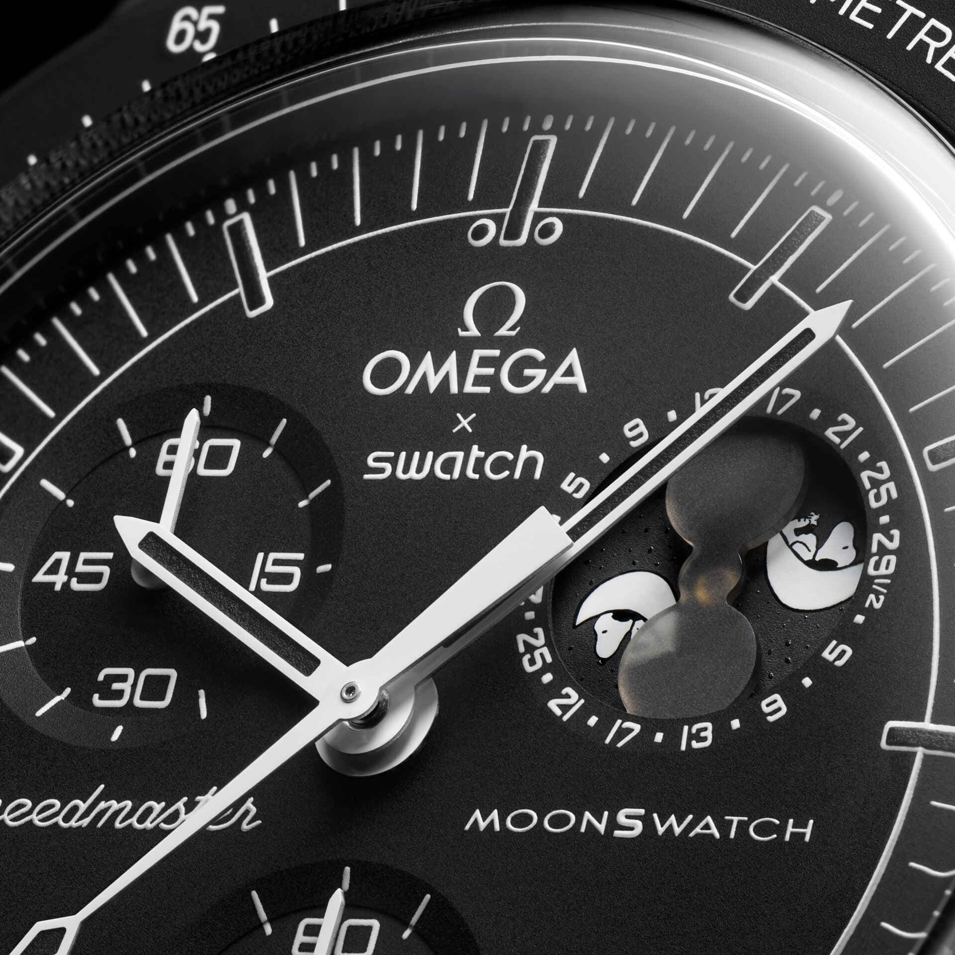 ساعت امگا سواچ مدل MISSION TO THE MOONPHASE – NEW MOON (SO33B700) — تصویر ۶