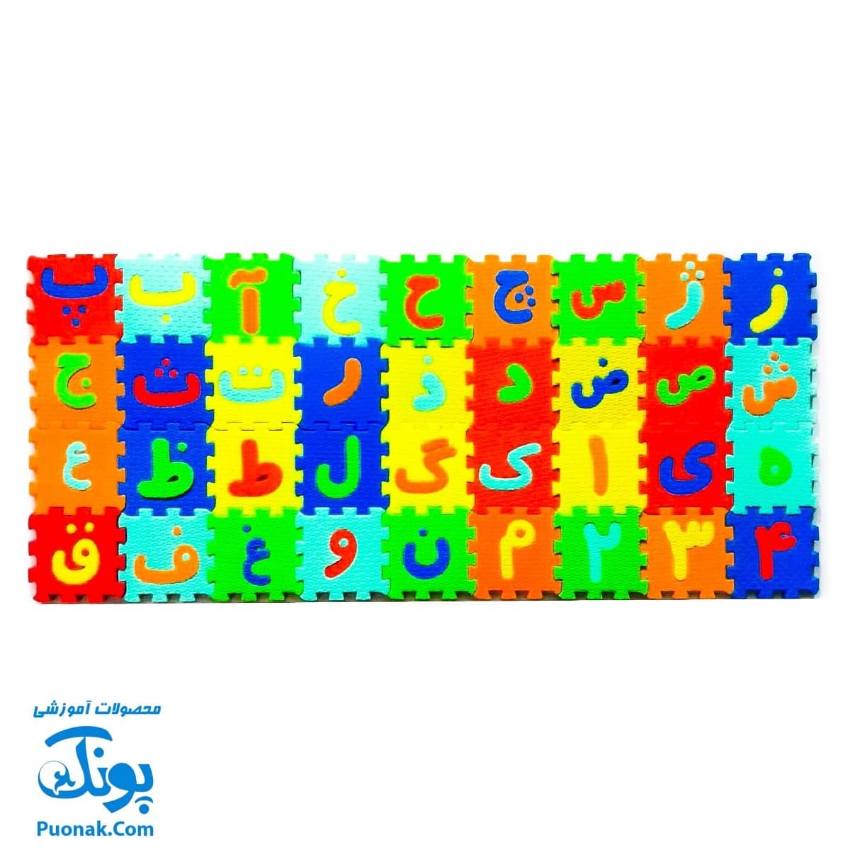 پازل کفپوش فومی کیف آموزش الفبا و اعداد فارسی ۴۲ قطعه کیفی — تصویر ۴