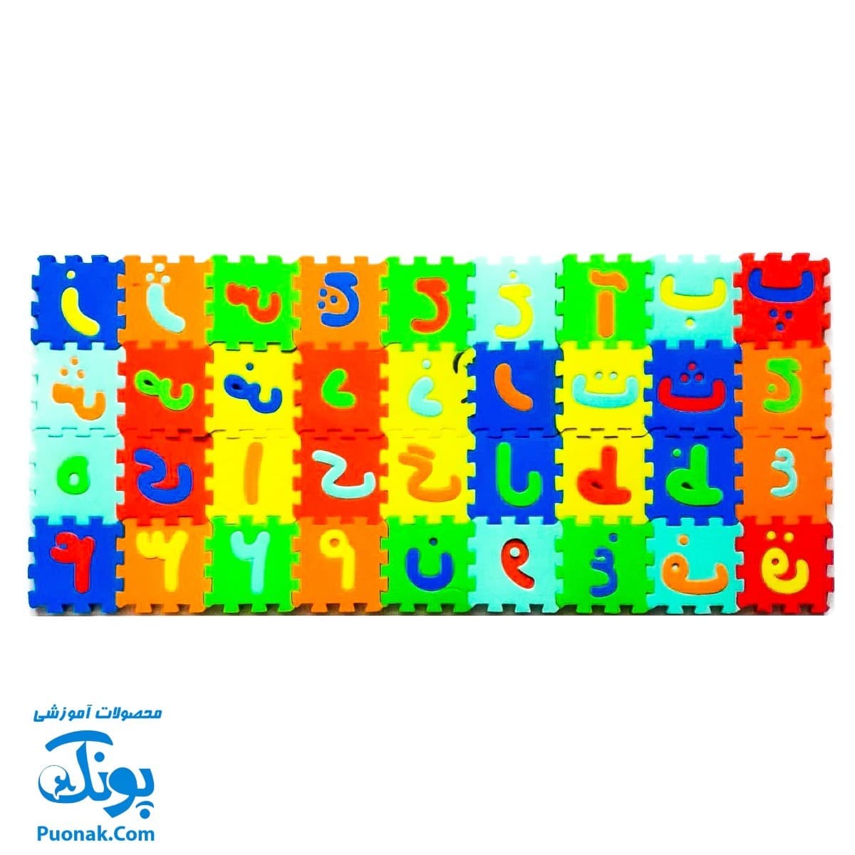 پازل کفپوش فومی کیف آموزش الفبا و اعداد فارسی ۴۲ قطعه کیفی — تصویر ۵