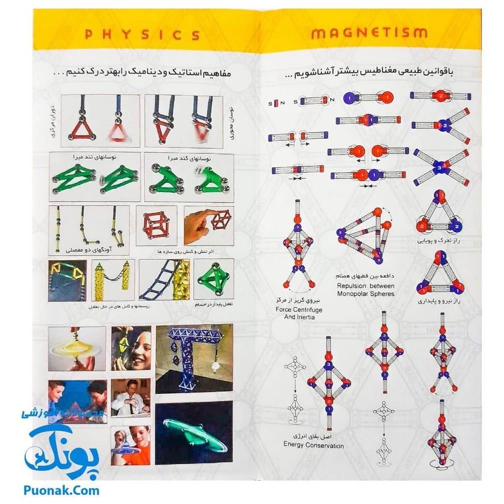بازی فکری مگنت سبک خمیده راد و گوی ۹۴ قطعه کلاسیک Play Magnet — تصویر ۷