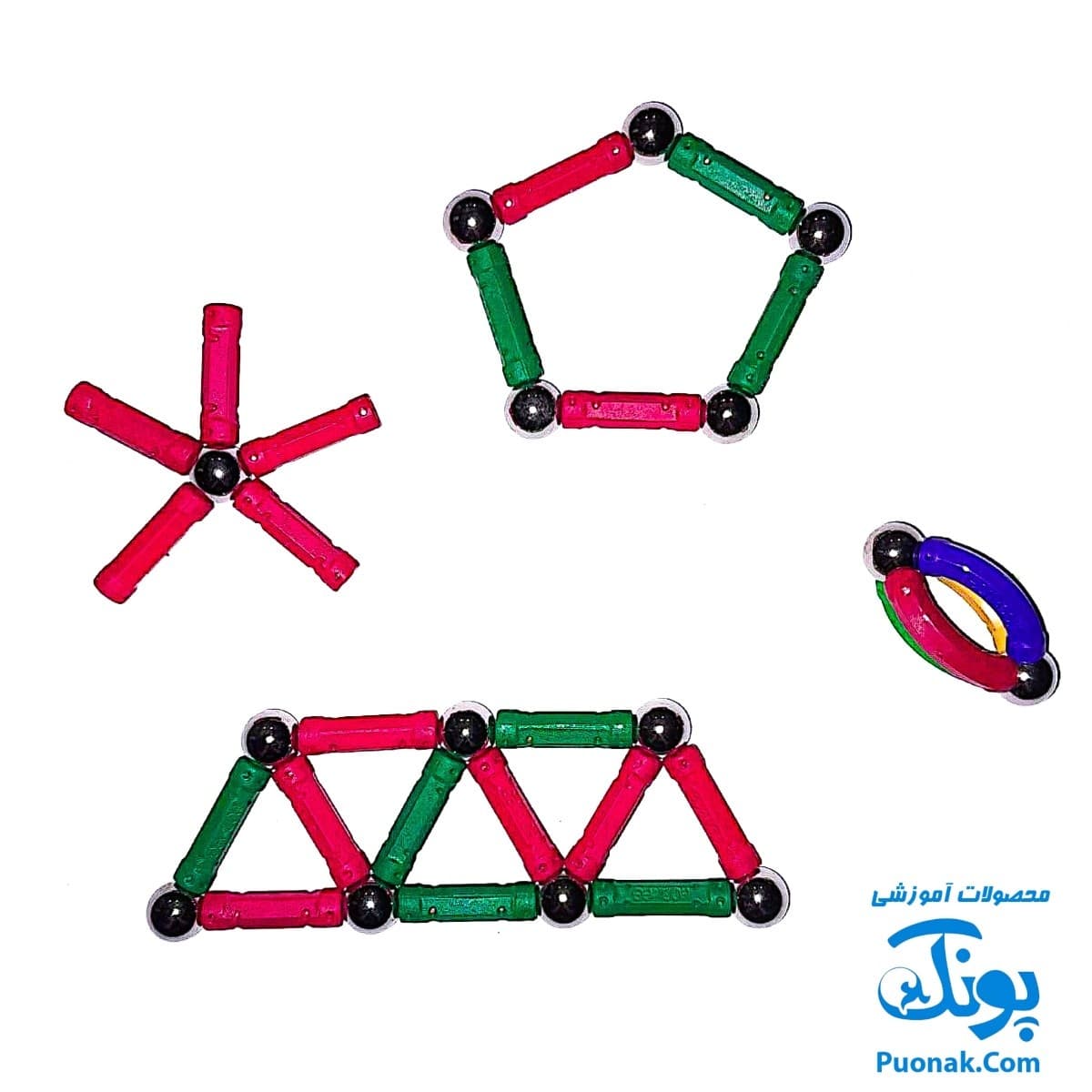 بازی فکری مگنت سبک خمیده راد و گوی ۹۴ قطعه کلاسیک Play Magnet — تصویر ۴