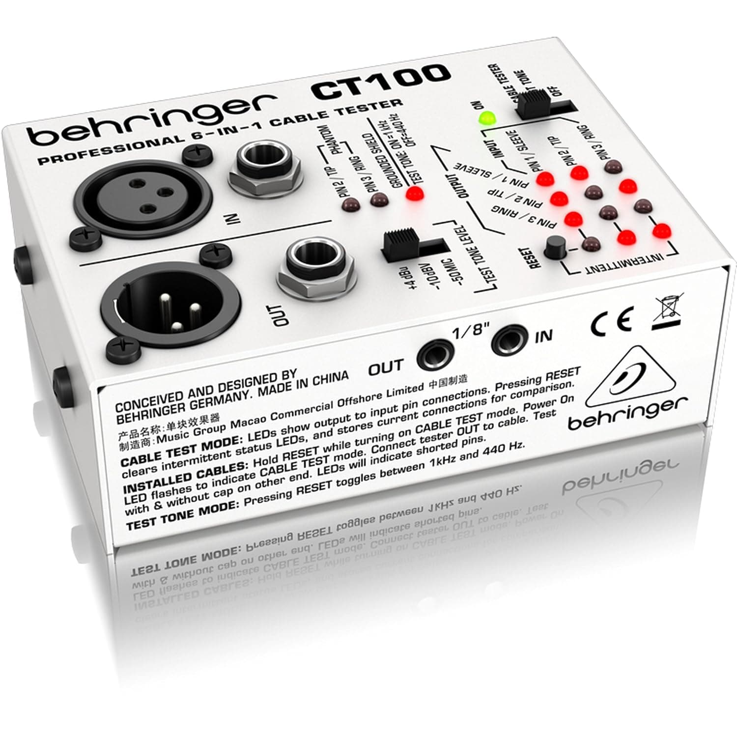 تستر کابل بهرینگر Behringer CABLE TESTER CT100 — تصویر ۲