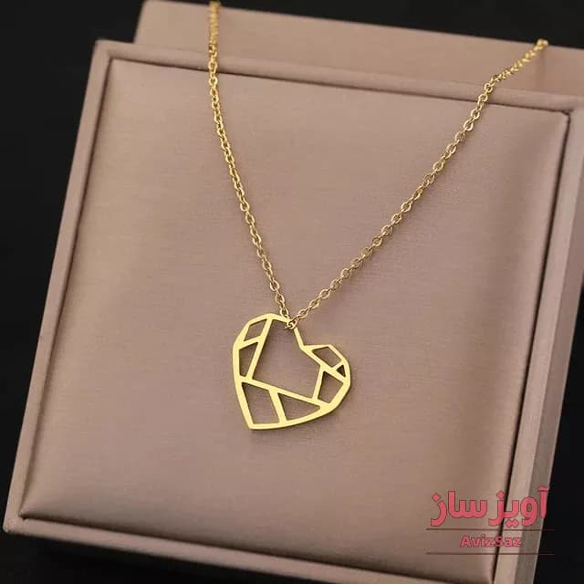 گردنبند قلب هندسی کد 101044