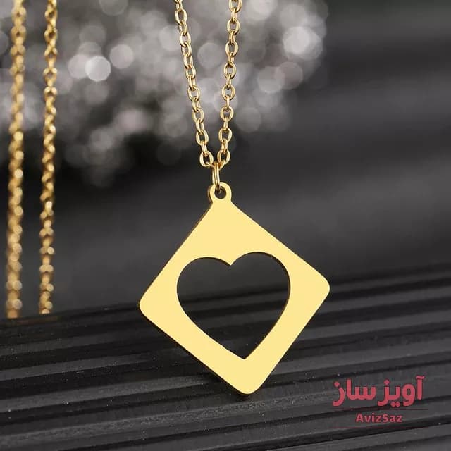 گردنبند قلب فانتزی توخالی کد 101040