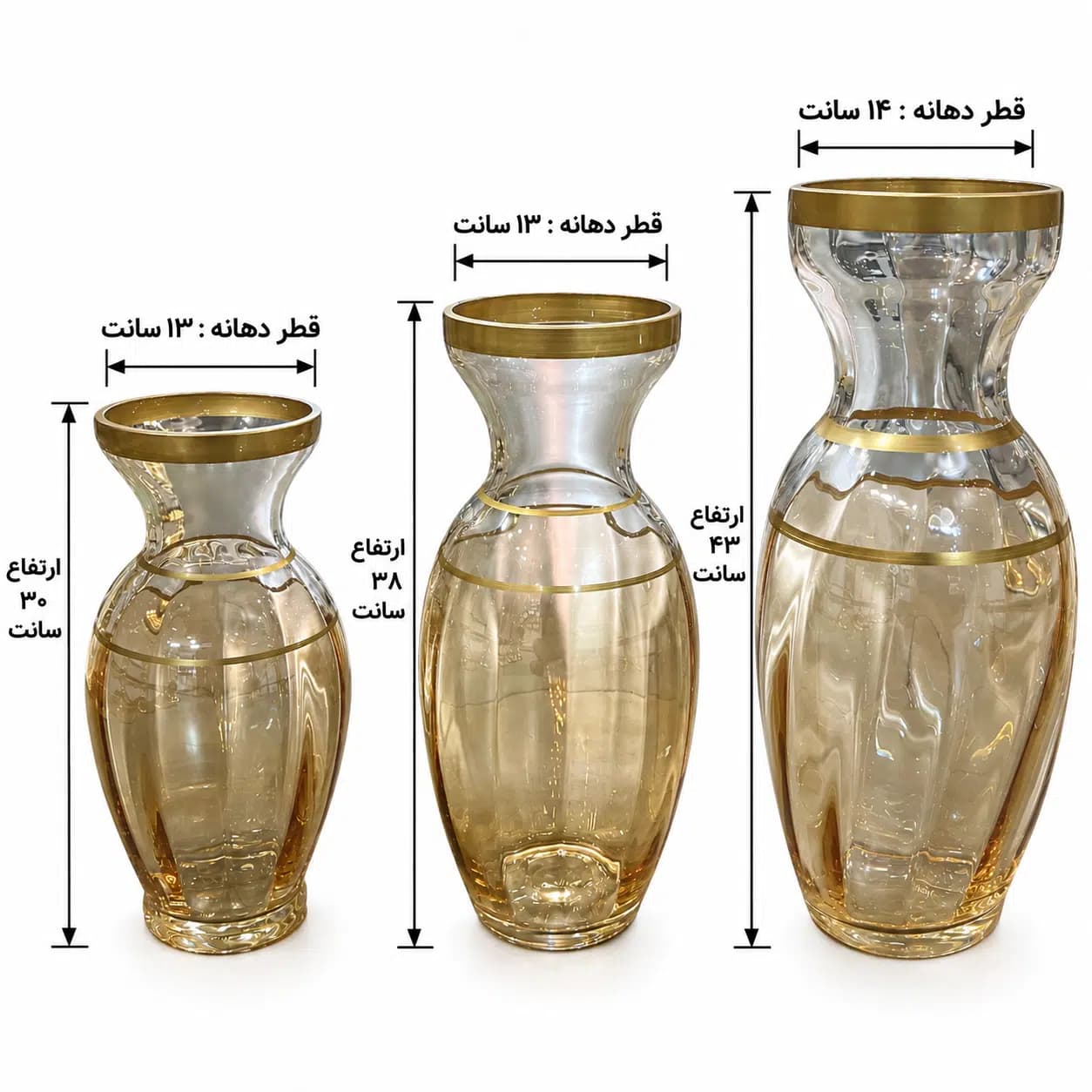 گلدان شیشه ای طرح کریستال کد 200 — تصویر ۵