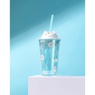 بطری در دار و نی دار مینیسو، مدل We Bare Bears- Water Bottle، ما خرسها، آبی، 480 میلی لیتر — تصویر ۲
