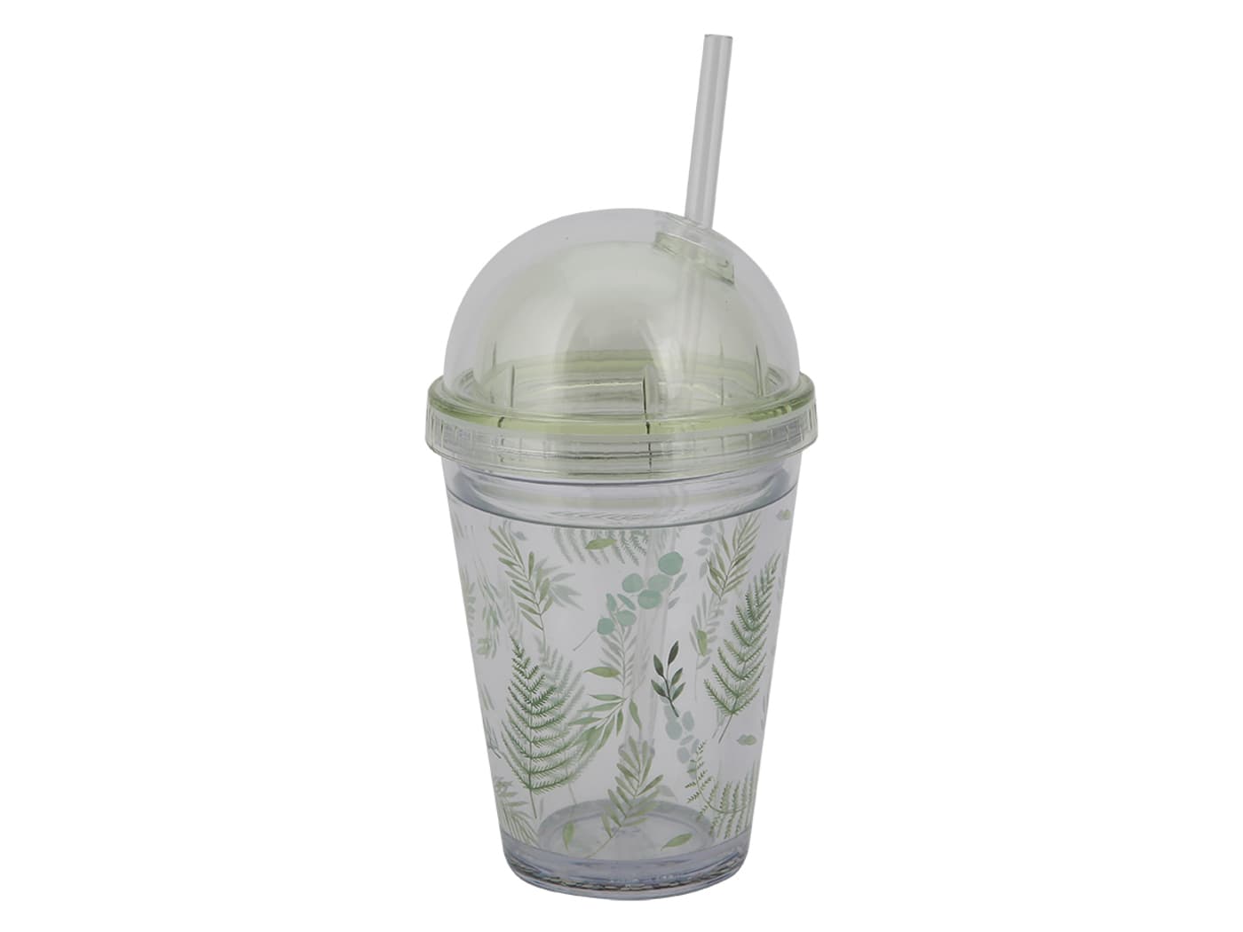 بطری در دار و نی دار مینیسو، مدل Nature Series-Plastic Water Bottle with Straw، طرح جنگلی، دولایه، 380 میلی لیتر