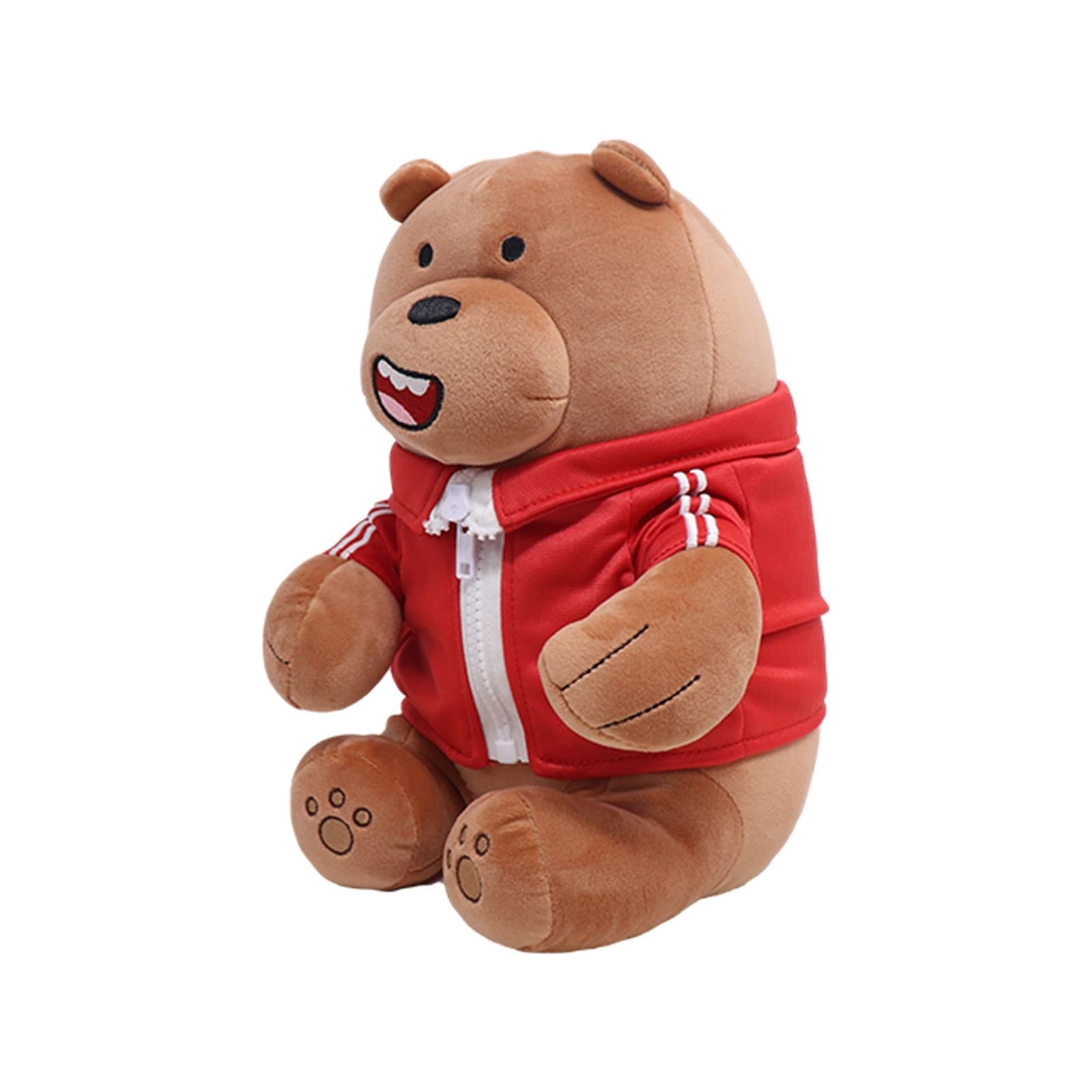 عروسک مینیسو، طرح گریزی ورزشکار ، Miniso WE BARE BEARS PLUSH BROWN PLUSH ، قهوایی، 28 سانتی متر