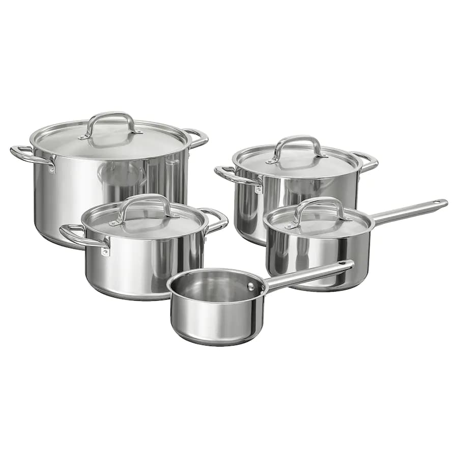 ست قابلمه آیکیا، مدل IKEA 365+، استیل، 9 تیکه