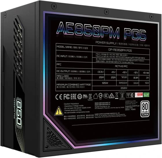 پاور گیگابایت مدل AORUS ELITE P850W AE850PM — تصویر ۳