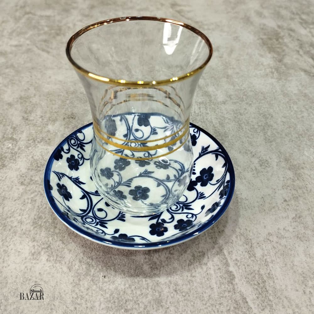 نعلبکی سرامیکی سایز 9.5 گل آبی چین